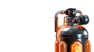 Изображение футуристической канистры с топливом, символизирующее энергию и усиление приветственного бонуса в Онлайн-казино Анлим.